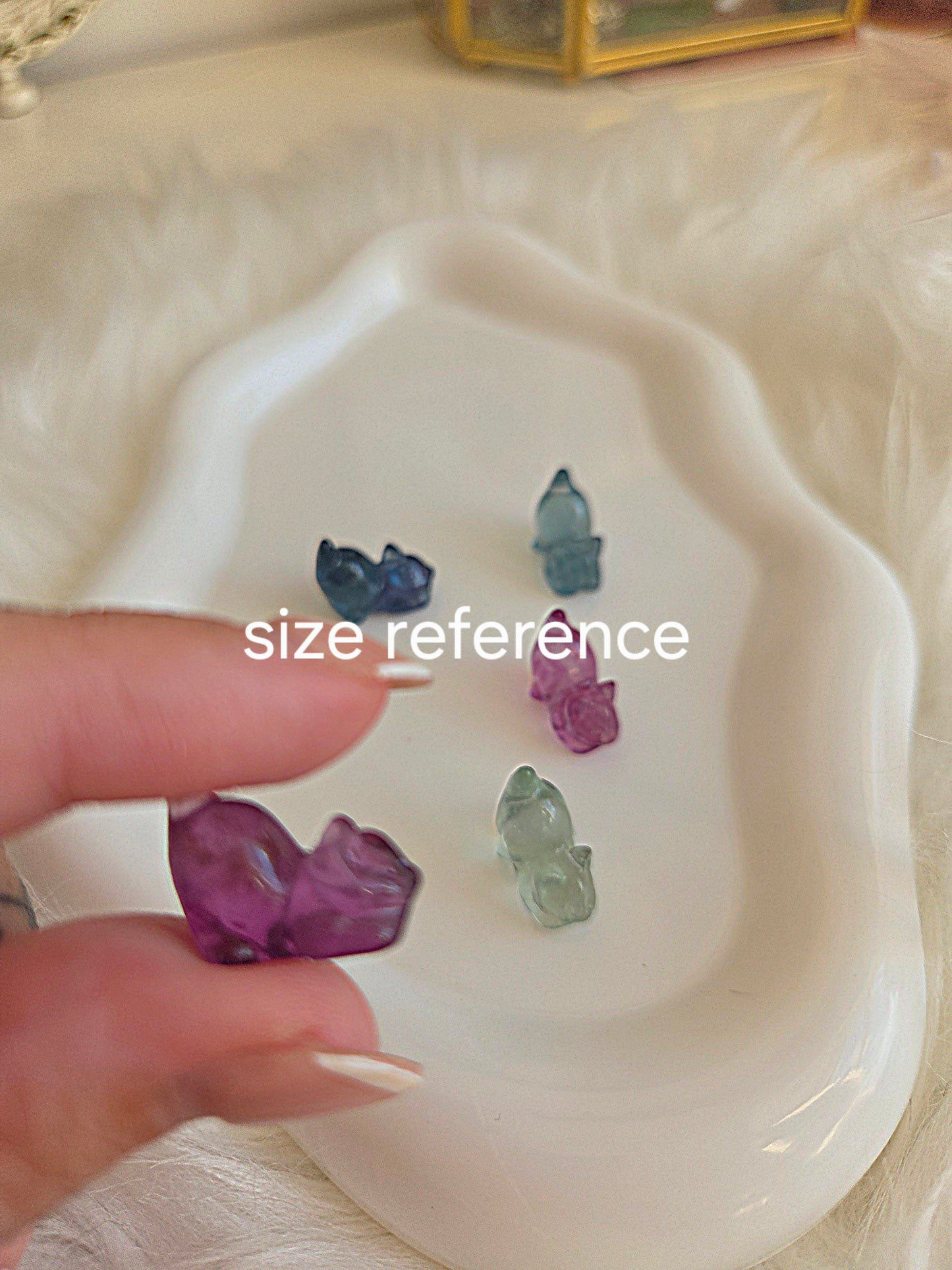 Flourite Kitten Mini Carving