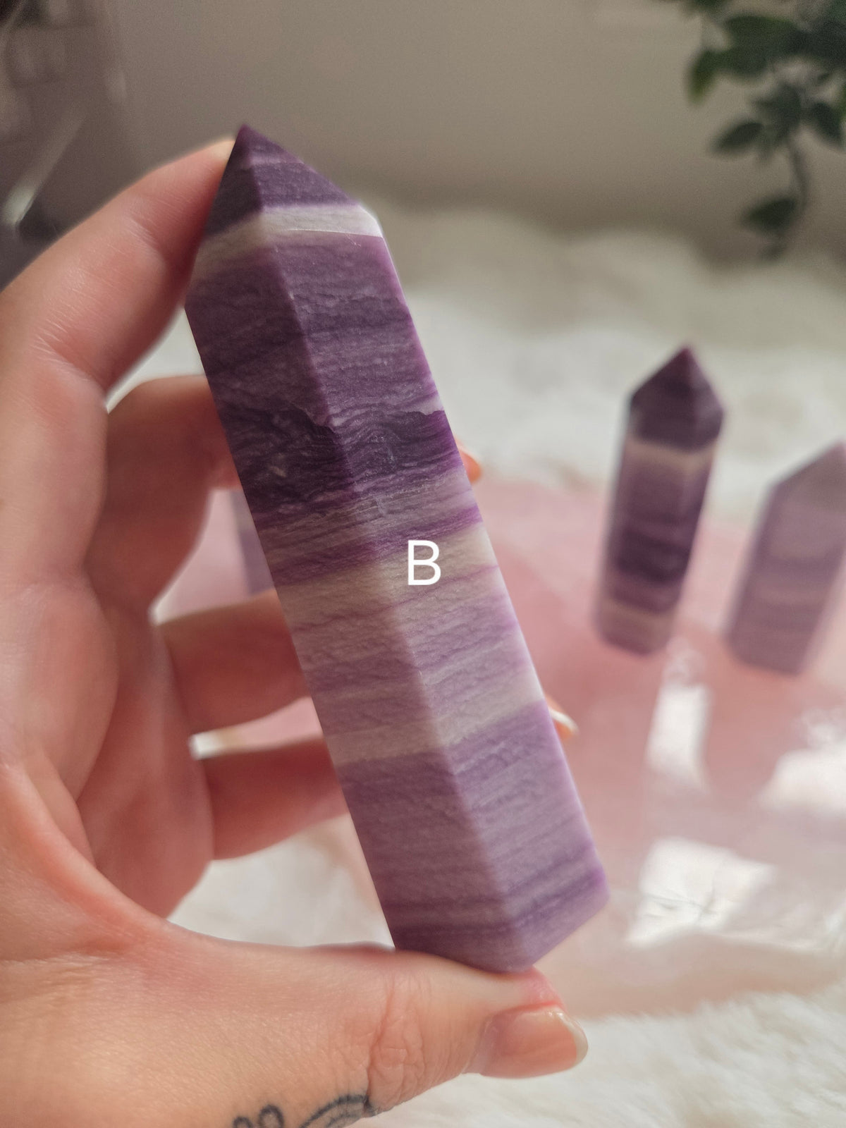 Purple Silk Flourite Tower