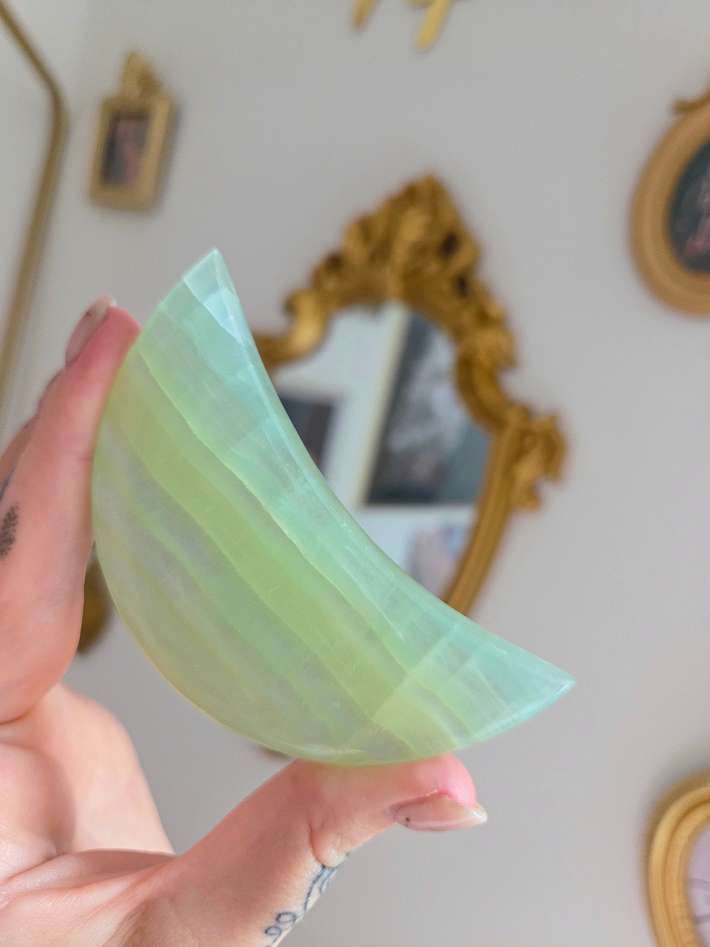 Pistachio Calcite Moon
