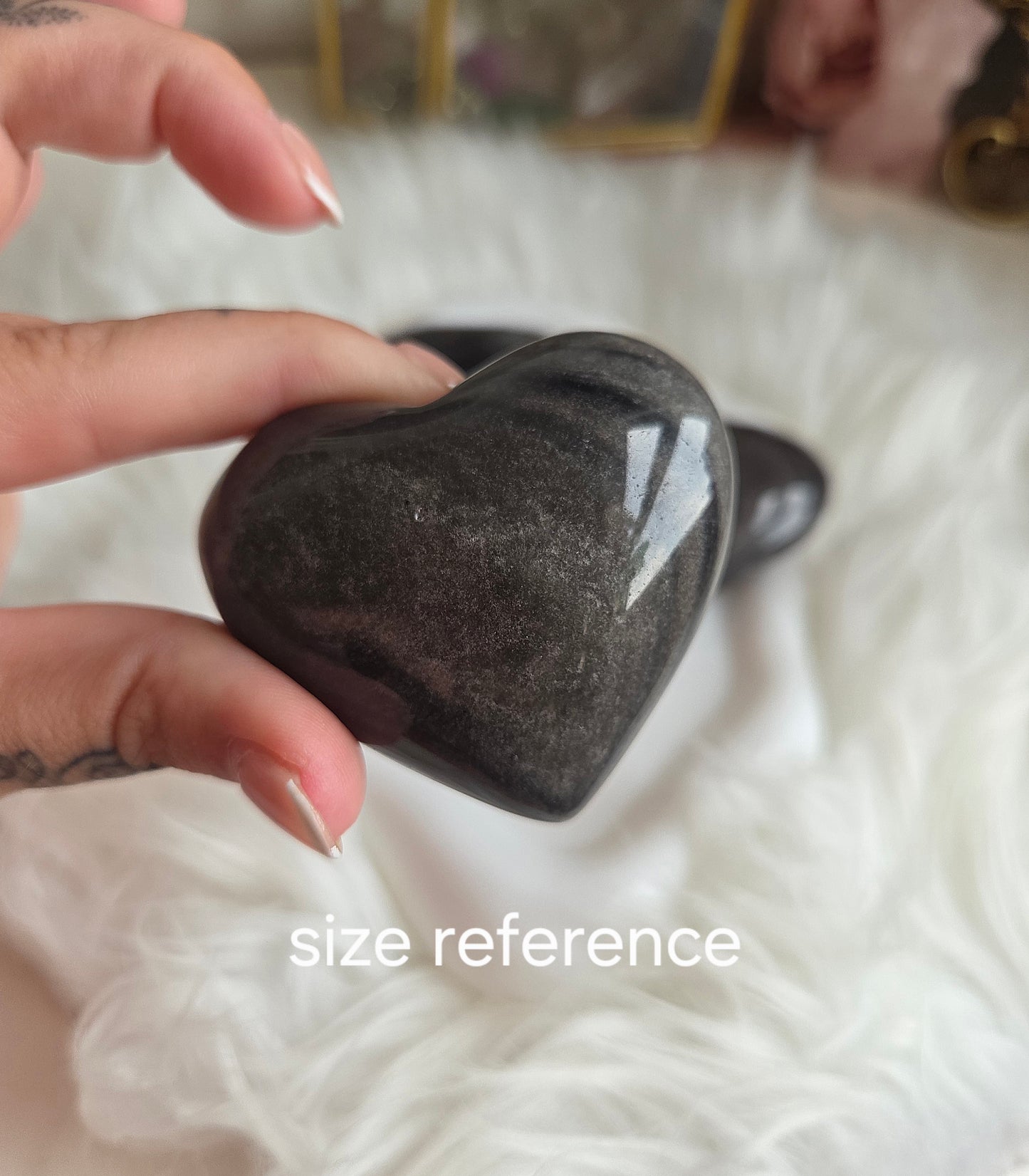 Silver Sheen Obsidian Heart